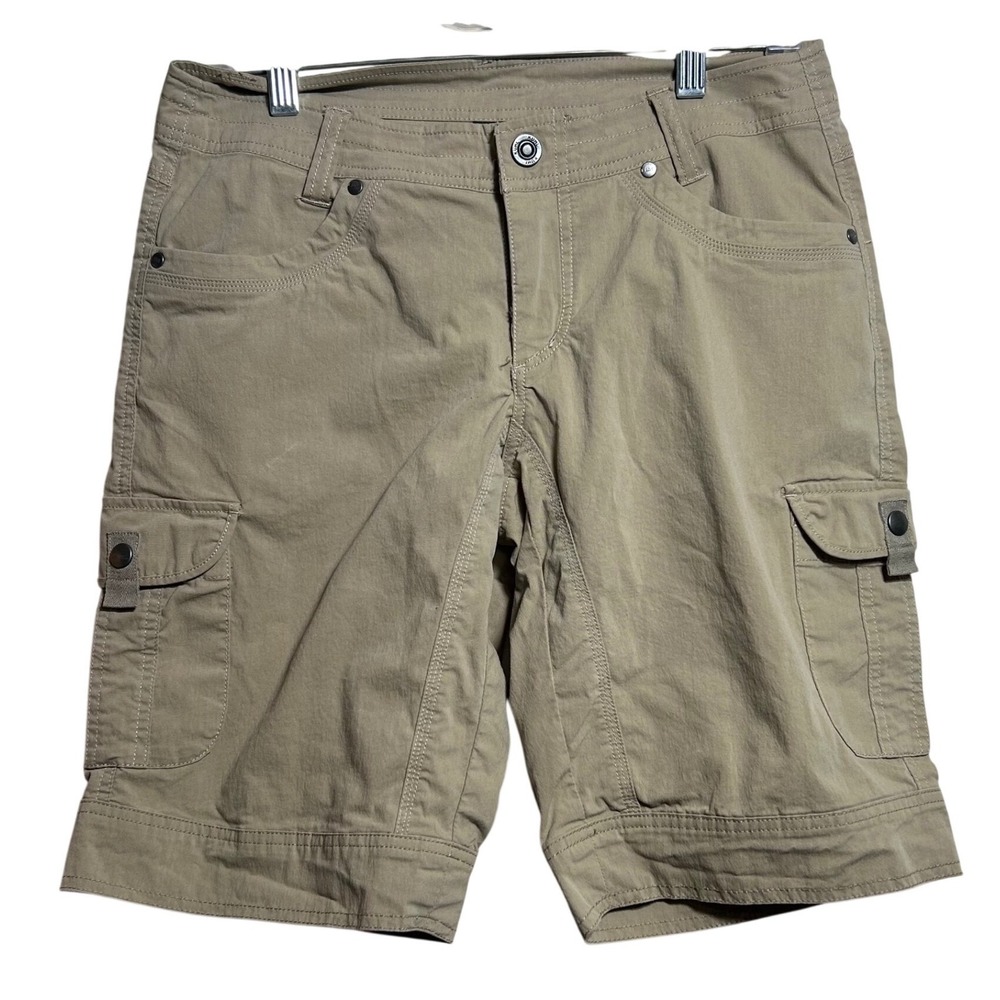 Kuhl Splash Cargo Shorts Womens 6 Khaki Tan Hiking Outdoor Utility 9 Inch Inseam